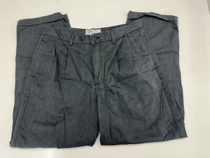 Old Navy Mens Dress Pants Size 34x30 Gray Regular Khakis Pleated - Picture 1 of 12