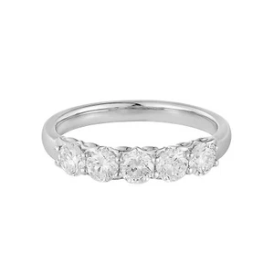 14K White Gold Round Lab Grown Diamond Wedding Band Wedding MG-16 - Picture 1 of 7