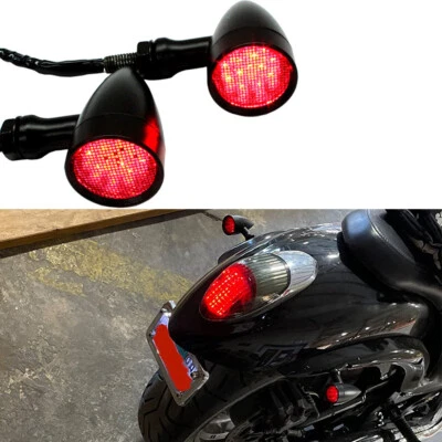 For Yamaha V Star 250 650 950 1100 1300 Motorcycle LED Turn Signals Lights Black - Image 1 of 4