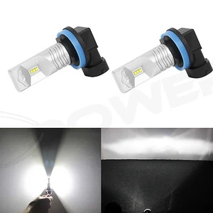 JDM ASTAR 2x 6000K Xenon White H16 H11 LED Bulbs Fog Light Lamps DRL - Picture 1 of 9