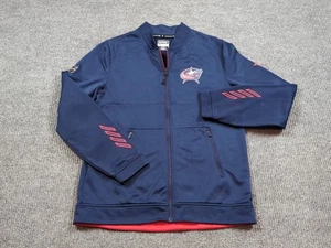 Columbus Blue Jackets Coat Mens Medium Blue Full Zip Fanatics NHL Authentic Pro - Picture 1 of 8