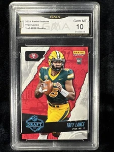 2021 Panini Instant Trey Lance NFL Draft Night RC Rookie Card GMA 10 /4208 R147 - Picture 1 of 2