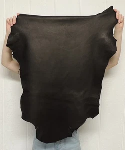 BLACK SHEEPSKIN Leather Hide for Native SCA LARP Crafts Buckskin Clothes Bags - Picture 1 of 23
