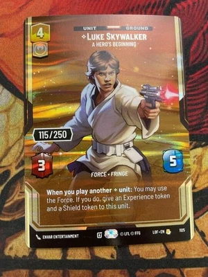 Luke Skywalker A Hero’s Beginning 1125 Serialized 115/250 Star Wars Unlimited - Image 1 of 2