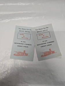 Menomonie Farmers Credit Union Tally Card Folleto Set De 2 Nuevo - Imagen 1 de 7