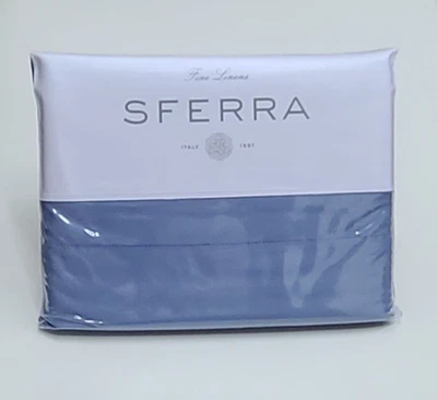 Sferra Matteo King Sheet Set Ocean Cotton Sateen Made In Italy - Image 1 of 4