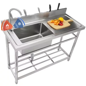 Stainless Steel Utility Sink 39.4 X 19.1 X 37.4 In. Commercial Single Bowl Sinks - Picture 1 of 12