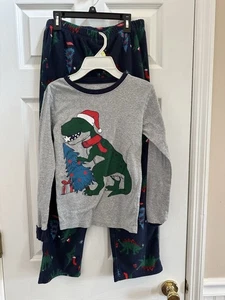 Carters Boys Dinosaur Holiday Pajamas Size 14 - Picture 1 of 6