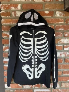 Skelett Knochen Hoodie Reißverschluss Jacke für Jungen oder Mädchen Halloween Gr. XL 16 - Bild 1 von 5
