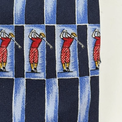 Corbata Charleston Golfista Estampado Italiano Seda Para Hombre 3.75x58 Italia Foto 1 de 4