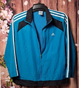 Rompevientos para mujer Adidas talla L con cremallera completa azul y negro manga larga liso en muy buen estado - Imagen 1 de 3