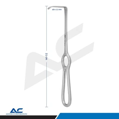 Azatek Surgical Kocher Langenbeck Retractor Oral Surgery Hand-Held Flap Cheek