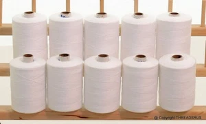 NEW STRONG 10 WHITE 3PLY 1000yards each SEWING QUILTING SERGER THREADS - Picture 1 of 1