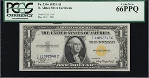 1935A North Africa Silver Certificate Fr. 2306 PCGS 66 Gem New - Picture 1 of 3