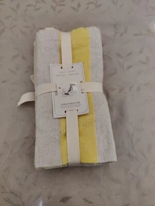 Juego de 4 servilletas Sur La Table Bistro amarillas y marrones nuevas con etiquetas 20"x20" - Imagen 1 de 5