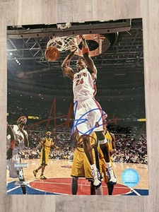 Antonio McDyess Signed 8x10 Photo File COA Detroit Pistons Nuggets Knicks Spurs - Picture 1 of 1