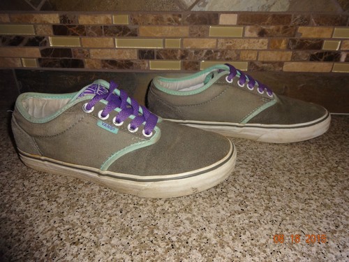 Scarpe stringate sportive donna Vans "Atwood" grigio viola acqua taglia 7 euro 37 tela