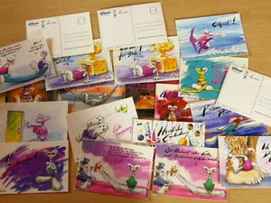 Diddl Postkarte mit SCHREIBRAHMEN und Briefmarkenfeld rießen Rarität A & B Karte - Picture 1 of 73