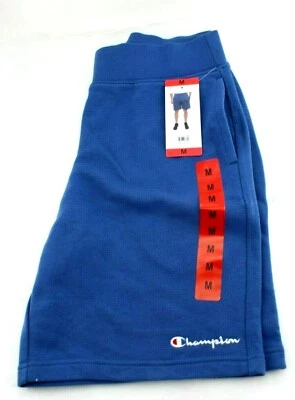 CHAMPION Talla Mediana Azul 3 Bolsillos con Logo Jersey Cordón Hombres Sudadera Corto Foto 1 de 4