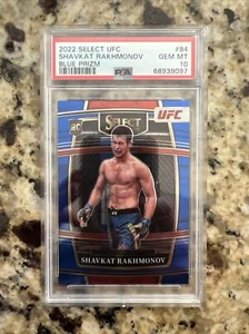 2022 Panini Select UFC #84 Shavkat Rakhmonov Blue RC ROOKIE Card PSA 10 Ad2 - Picture 1 of 4