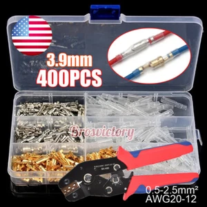 400x Bullet Wire Crimp Terminal Connector with Insualated Sleeve SN-48B Crimper - Picture 1 of 20