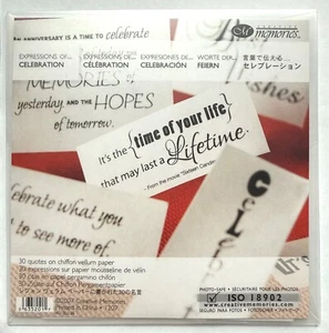 Creative Memories Expressions of Celebration 30 Quotes Chiffon Vellum Scrapbook - Picture 1 of 2