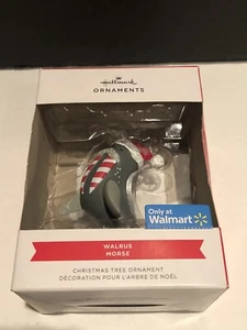 Hallmark Ornament Walrus Morse in Santa Hat Walmart Exclusive 2022 New - Picture 1 of 7