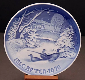1970 Bing and Grondahl Pheasants in the Snow at Christmas Collector's Plate - Picture 1 of 3