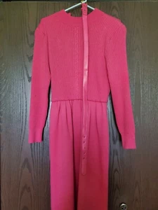 CIAO LTD Pullover Kleid Strick Vintage Rose Reine Schurwolle Midi Hong Kong Sm/Med - Bild 1 von 7