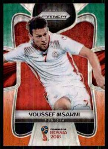 2018 Panini Prizm World Cup Green And Orange Wave Youssef Msakni #291