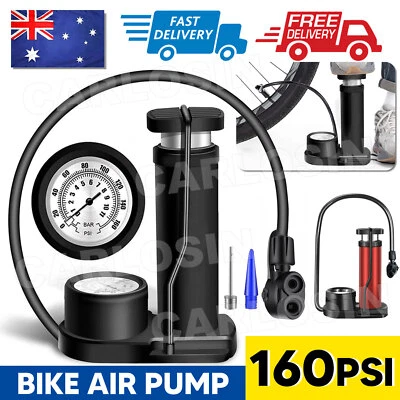 Portable Bicycle Bike Air Pump 160 PSI with Gauge Foot Floor Ball Inflator Kit - image 1 of 4