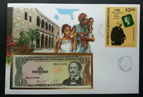 Dominica Penny Black 150th Anniv 1991 FDC (banknote cover) *Rare Cover
