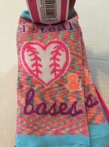 no show socks girls 7 pairs Girls Shoe size 9-2.5 Baseball Softball Theme Circo - Picture 1 of 12