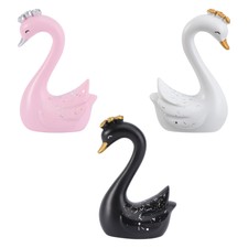 3pcs Resin Craft Swan Adornment Delicate Resin Swan Adornment