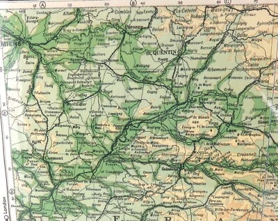.MAPA INTERESANTE DE LA PRIMERA GUERRA MUNDIAL / EL TEATRO OCCIDENTAL II. DISTRITO DE PARÍS Y CHAMPAGNE. Foto 1 de 4
