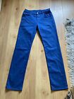 7 for All Mankind Mens W30” L33” Stretch Coral Blue “Slimmy” Jeans With Logos 