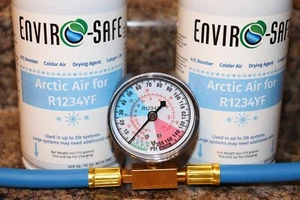 Arctic Air for R-1234yf, 2 cans with Gauge, COLDER AIR, Enviro-Safe - Picture 1 of 3
