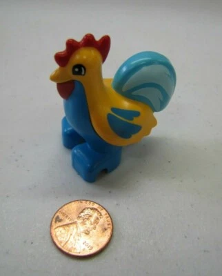 Lego Duplo Colorful Rooster Male Chicken For Farm Farmer House Animal Zoo - Image 1 of 3
