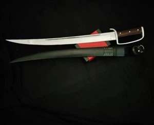Custom Handmade Carbon Steel Blade Classical Long Saber Sword Camping 28 inches - Picture 1 of 9