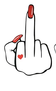 Sexy Middle Finger  DECAL  3.5 " x 5"  Full Color Sticker - Picture 1 of 4