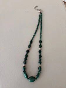 Malachite 45cm Necklace With Extender Sterling Silver - Picture 1 of 4