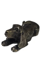 FIGURA DE PERRO SPANIEL VINTAGE FIRMADA RB 1981 bronce metal macizo miniatura - Imagen 1 de 3