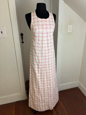 Raro Vestido Largo de Diseñador de Algodón Hyperbole Courreges Años 70’s XS S París Francia Foto 1 de 4