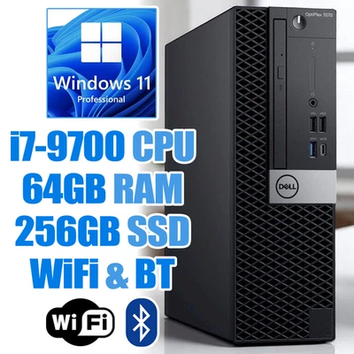 Dell OptiPlex 7070 SFF Windows 11 PC┃i7-9700┃64GB RAM┃256GB NVMe SSD┃WiFi&BT - Image 1 of 4