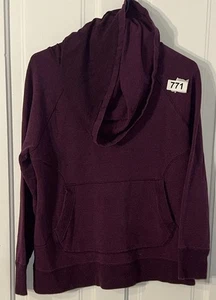 LL Bean Women Size Large Petite Cozy Pullover Sweater Top Purple Cowl Sweatshirt - Picture 1 of 5