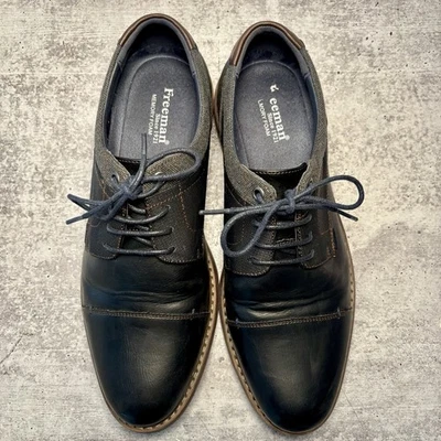 Туфли мужские Freeman размер 9 темно-синие с закрытым носком Hudson F220009 пена с эффектом памяти Derby - Изображение 1 из 4