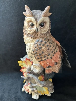 Fitz & Floyd Forest Owl Perched Exotic Bird Collection Woodland Large, 9” - Image 1 of 4