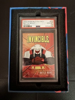 2025 INVINCIBLE SEASON 1 KEEPSAKE PSA EXCLUSIVE #B-3 BATTLE BEAST ORANGE GEM MNT - Image 1 of 4