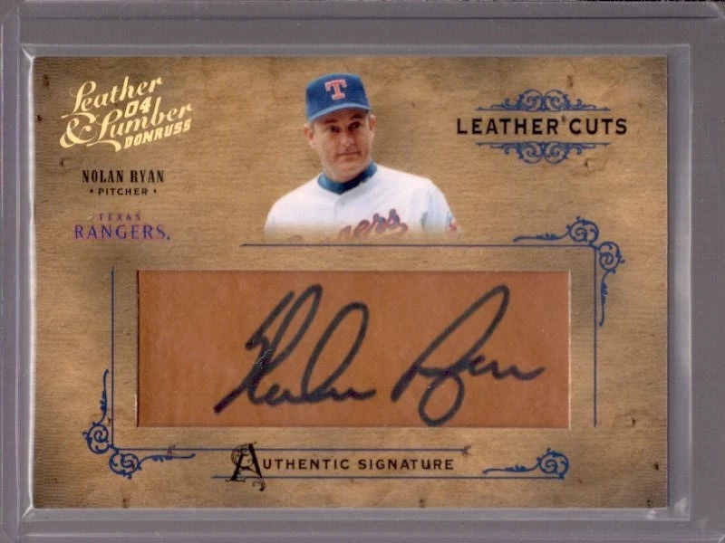 NOLAN RYAN 2004 Donruss Leather & Lumber Leather Cuts Glove Autograph Auto #/96 - Image 1 of 2