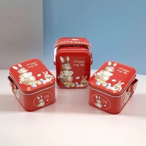 Handheld Easter Tin Metal Rabbit Storage Box Festival Decorations - Picture 1 of 12